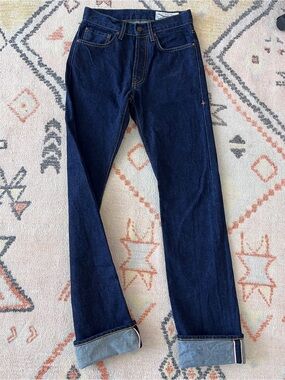 Imogene + Willie Indigo Blue Selvedge Straight Leg Jeans Womens 25/26 USA